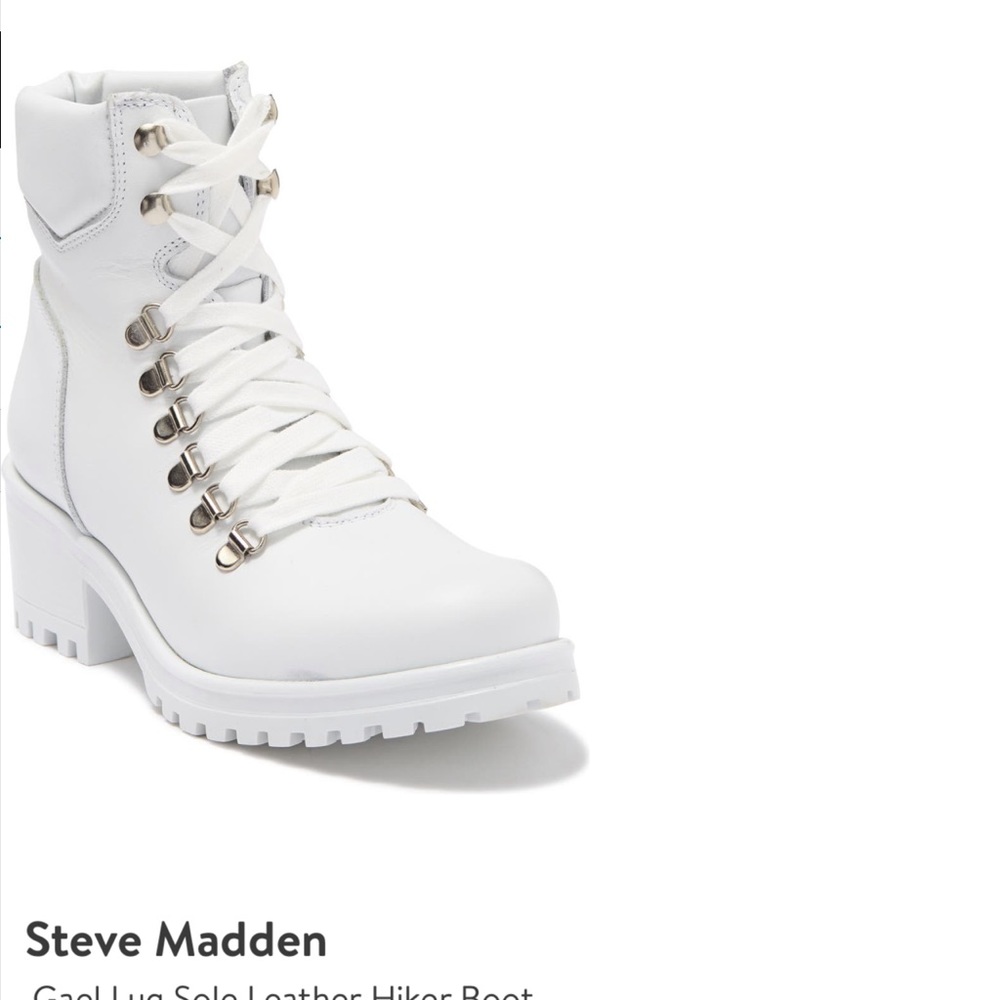 Steve Madden Gael Lug Sole Leather Hiker Boots NIB